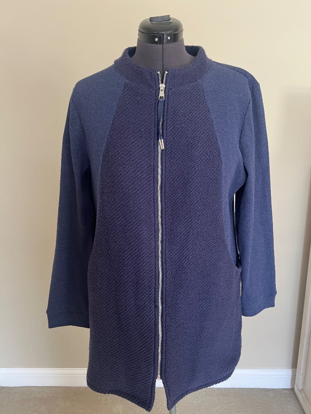 Soft Surroundings Full Zip Up Petra Jacket Sweater Textured Size XL